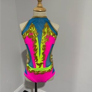 Girls Neon Jazz Costume Custom - size 7/8